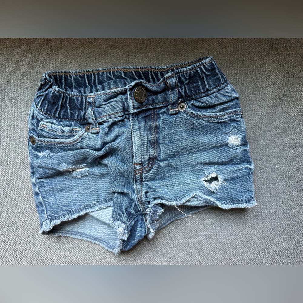 Gap Toddler Denim 100% Cotton Distressed Shortie Shorts